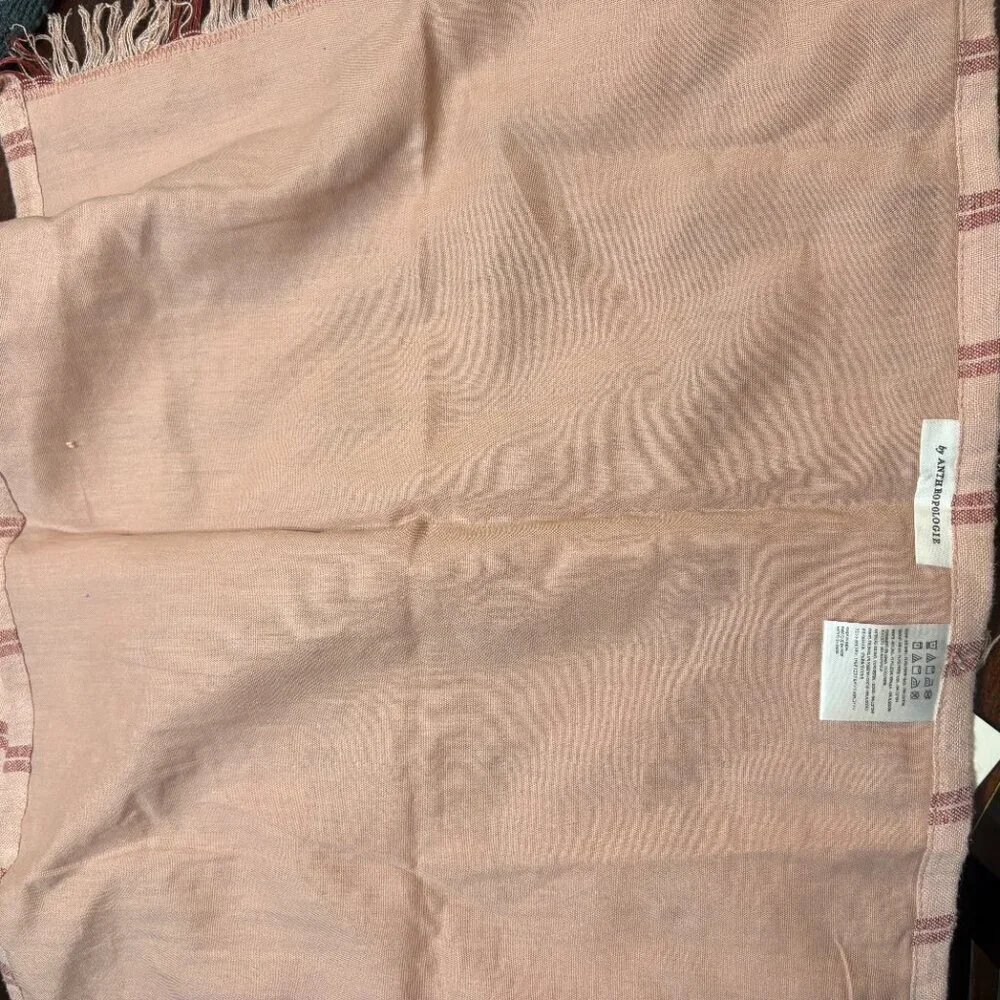 Anthropologie Fringe Placemats New Set of 2 Linen 16x14
